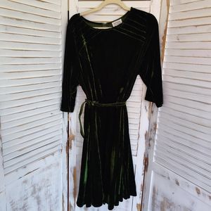 Dark Green Velvet Dress